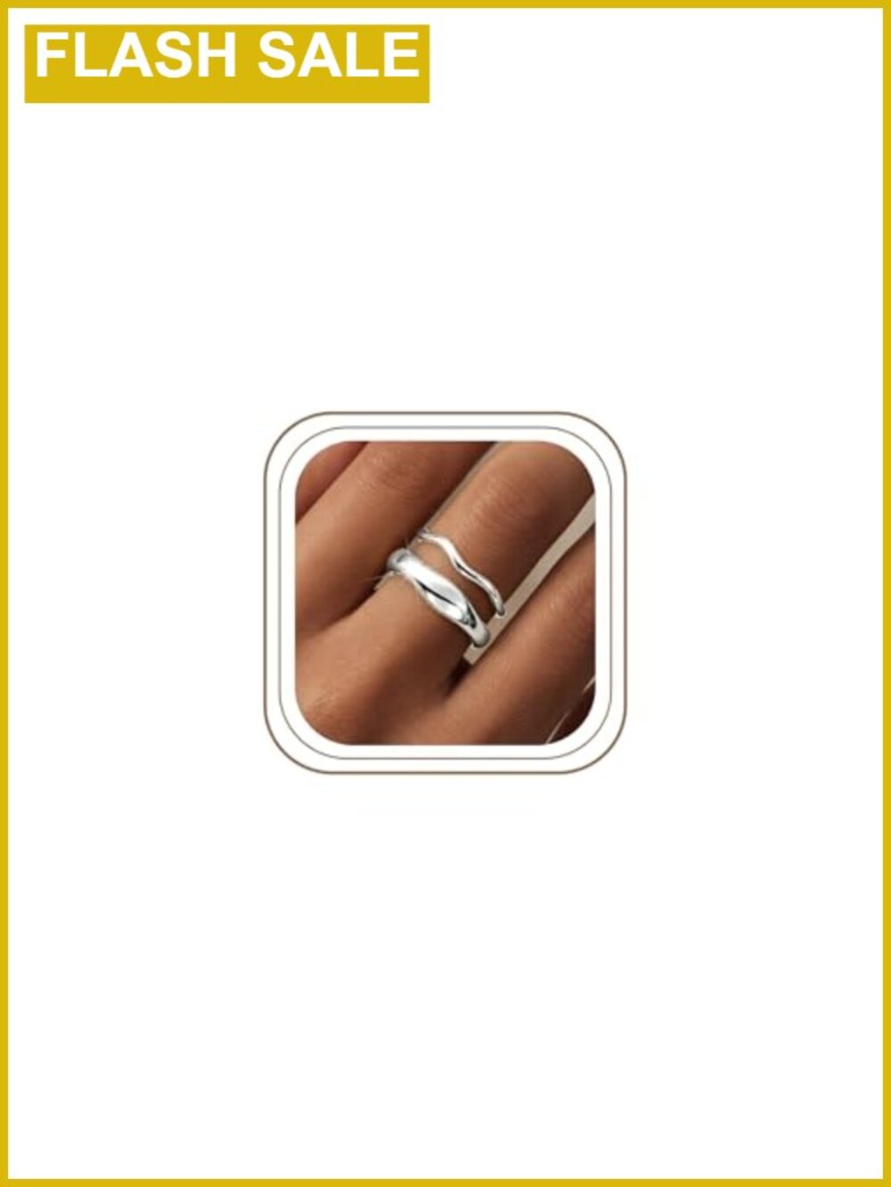 Waterproof Stackable 14K Gold Plated Rings Non Tarnish Statement Bands